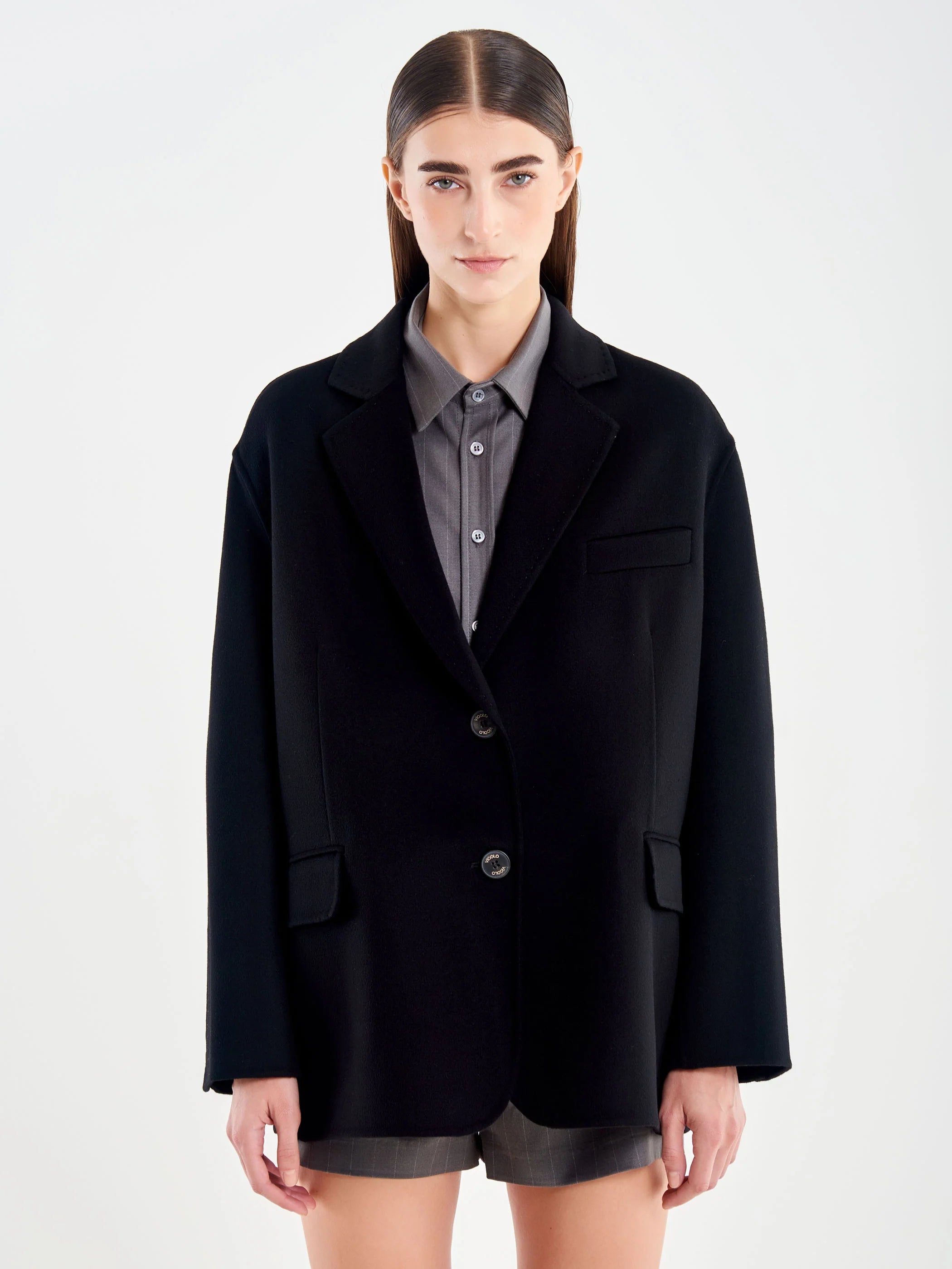 Oversized Wool Jacket Black TF0005