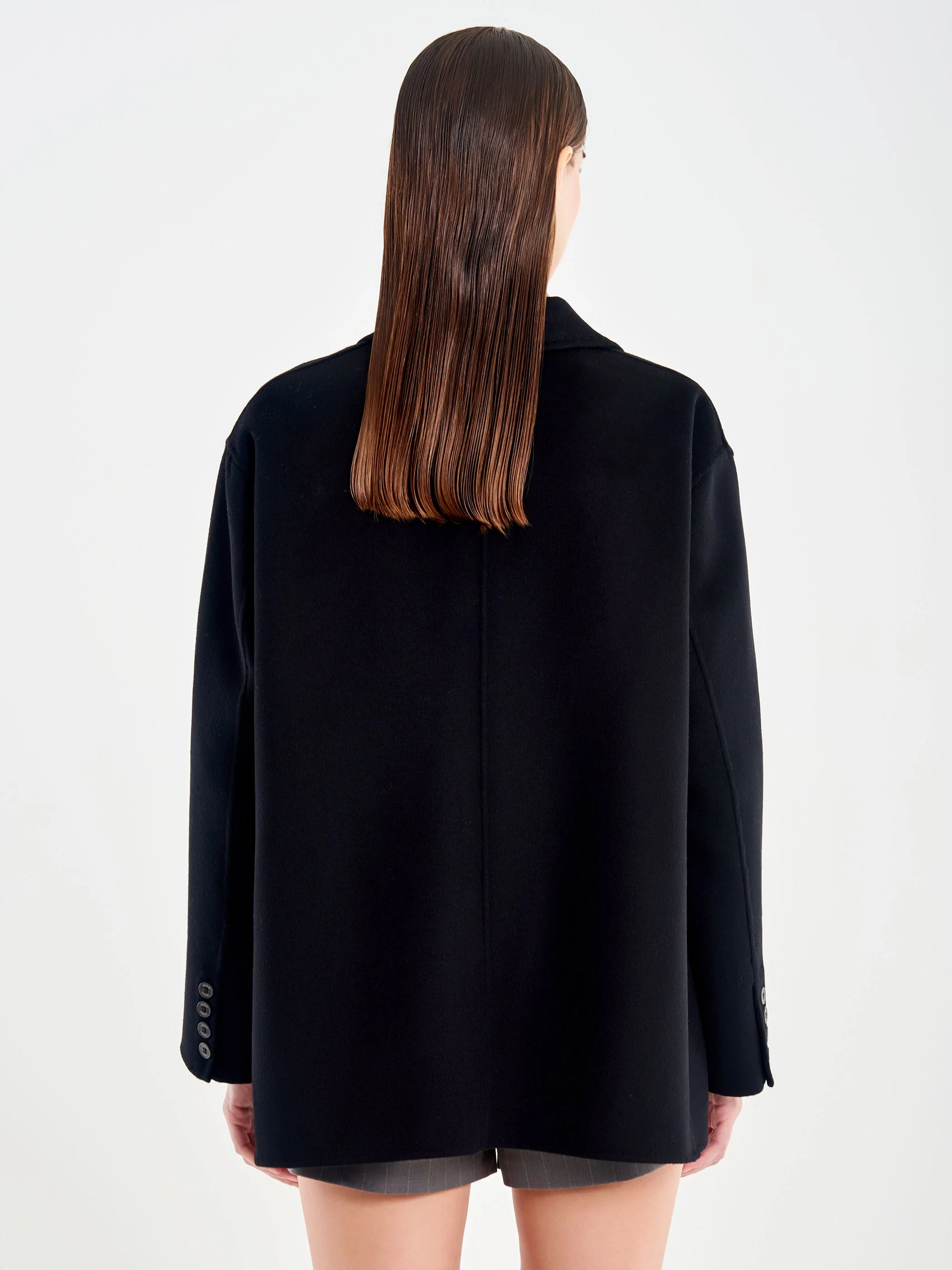 Oversized Wool Jacket Black TF0005