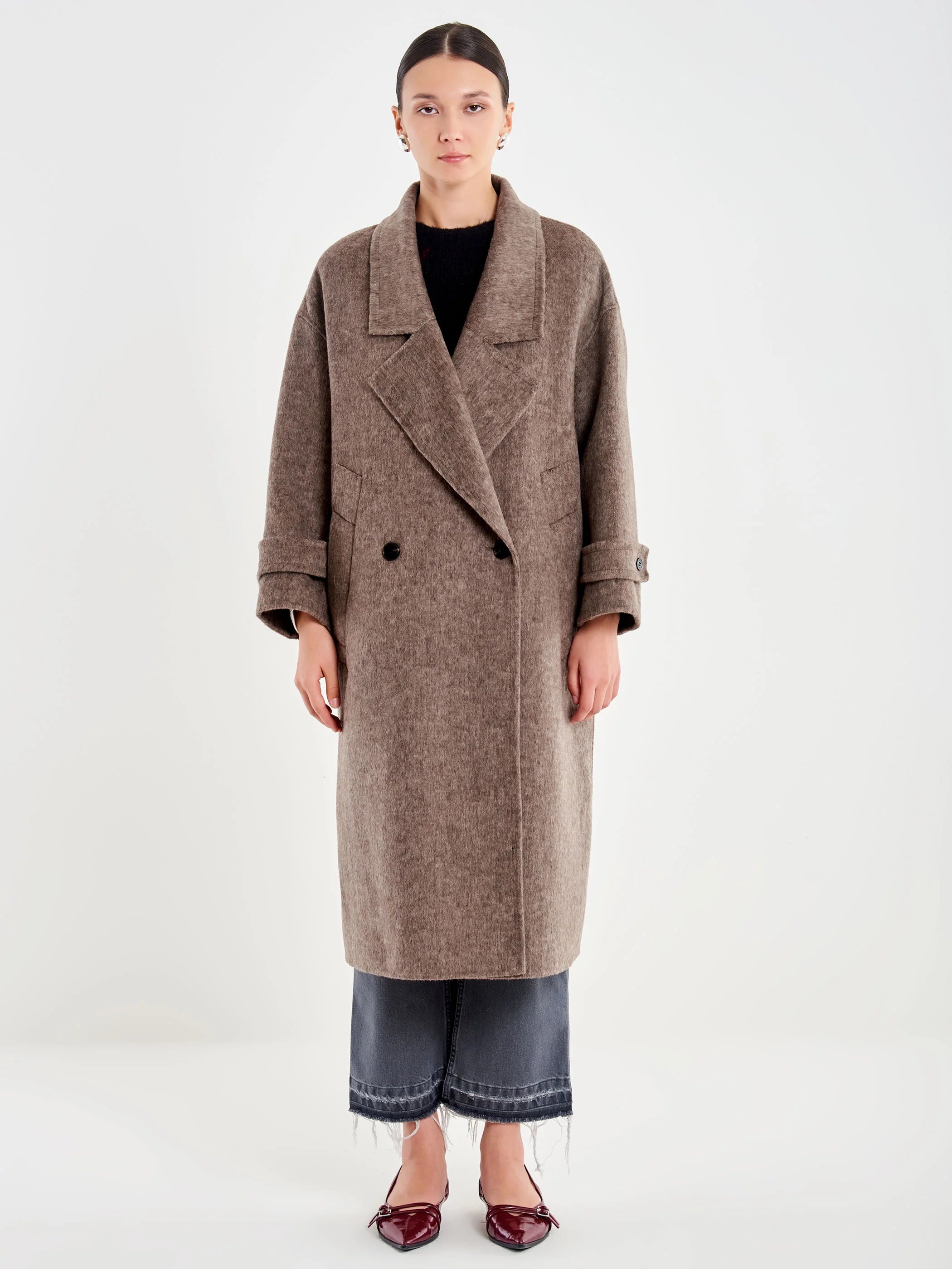 Oversized Maxi Lapel Coat Plaster TF0050