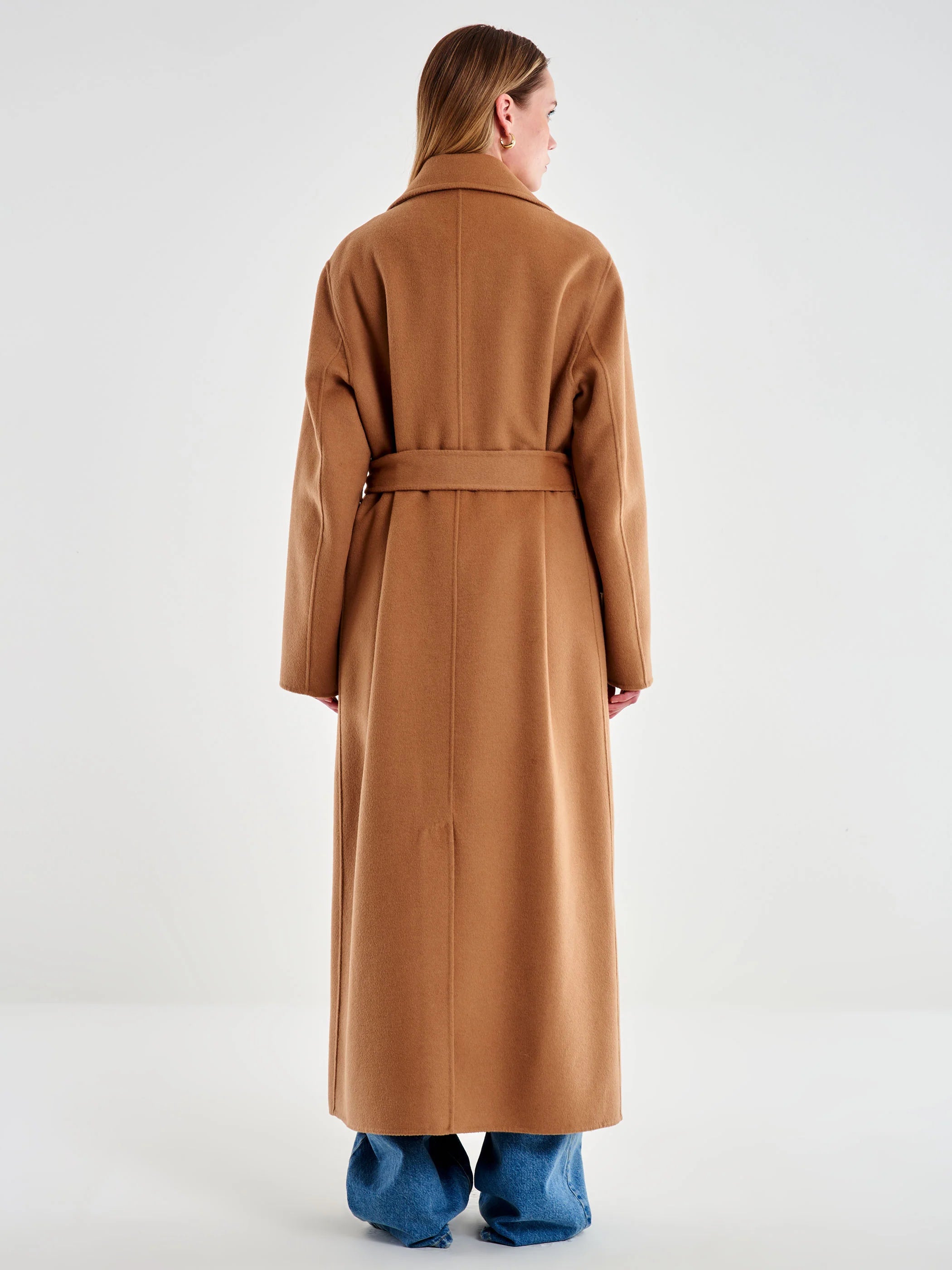 Camel Padded Belted Coat TF0058