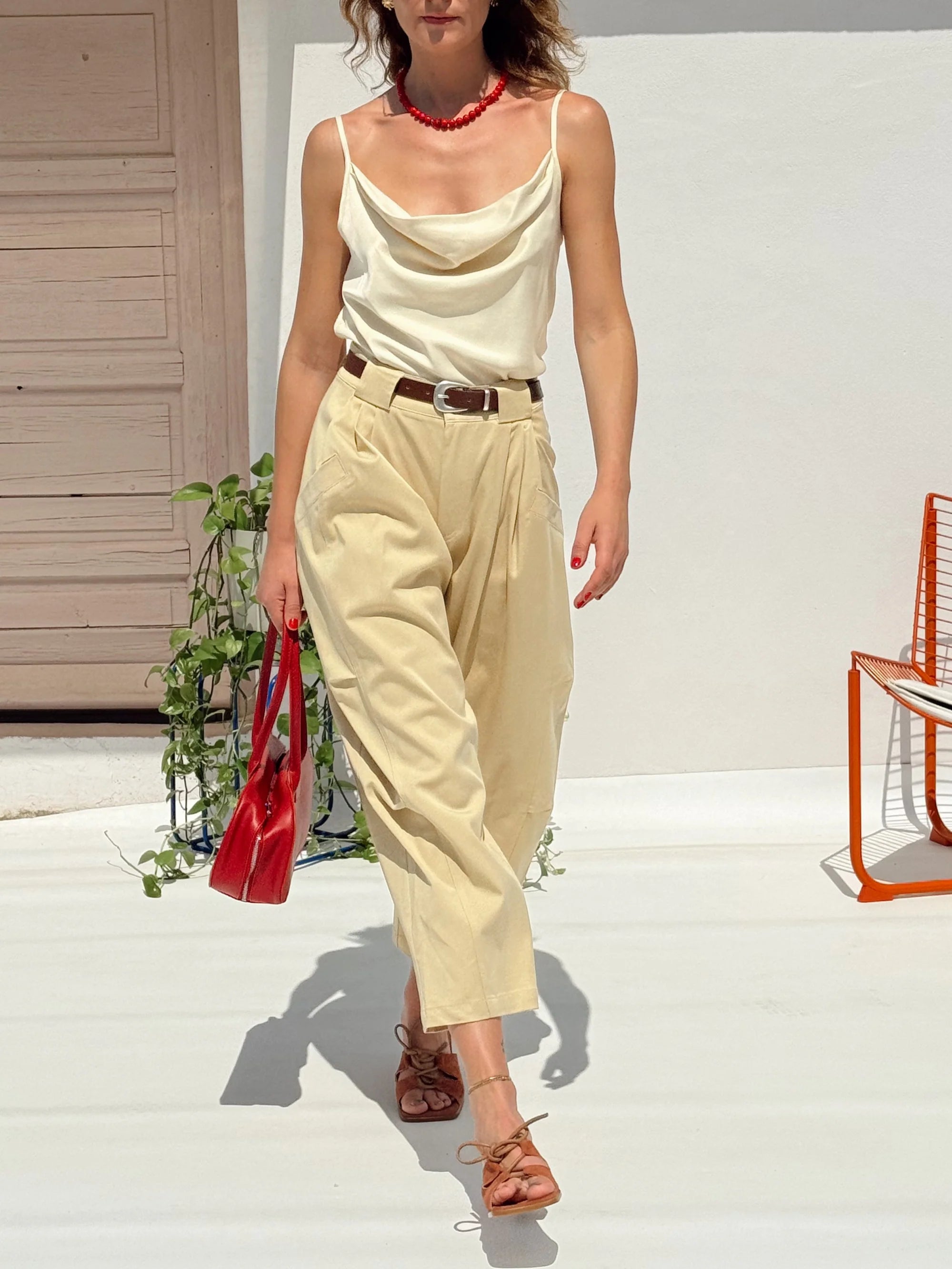 TRAVEL PANTS CUSTARD YELLOW