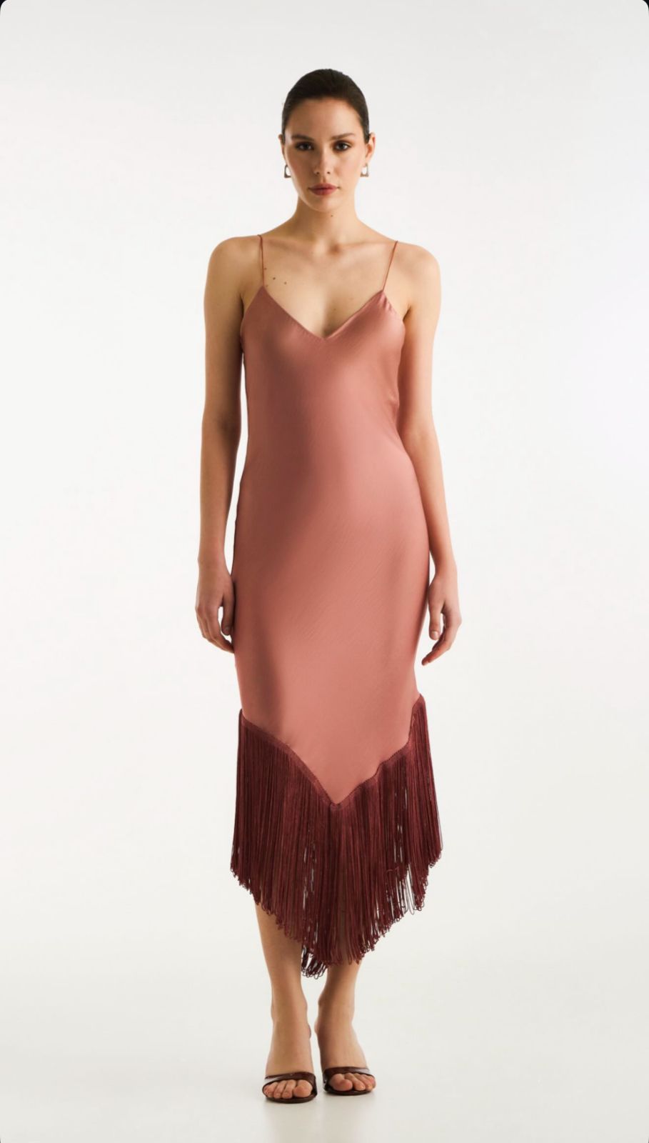Satin Fringe Dress Ecai