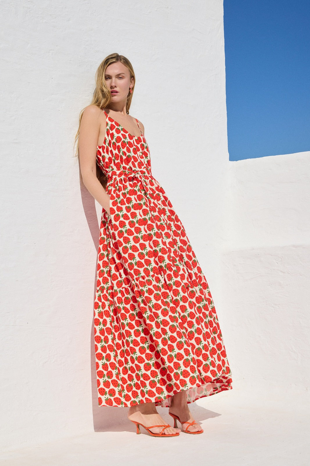 FOTINI STRAWBERRY DRESS ECRU