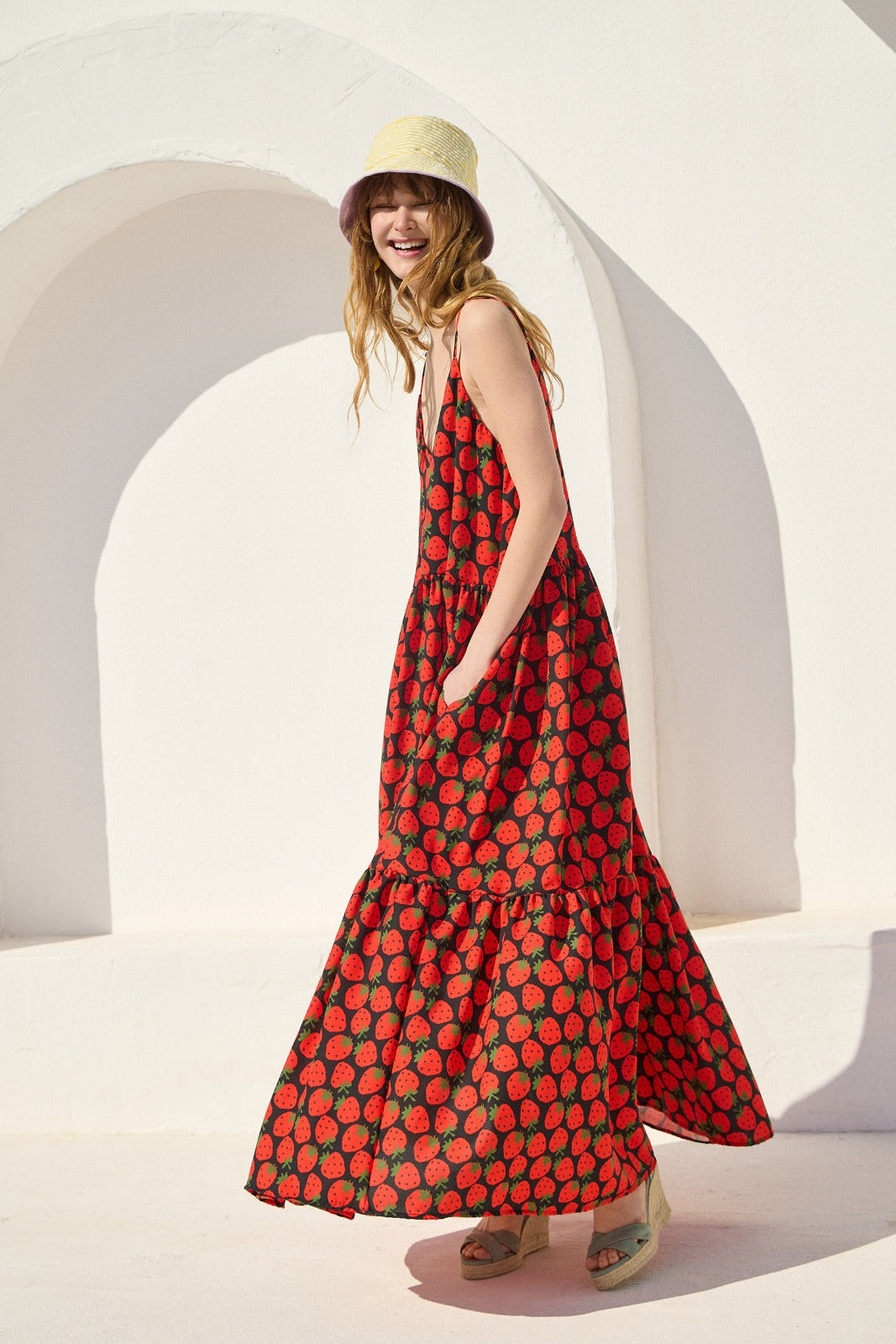 FOTINI STRAWBERRY DRESS BLACK