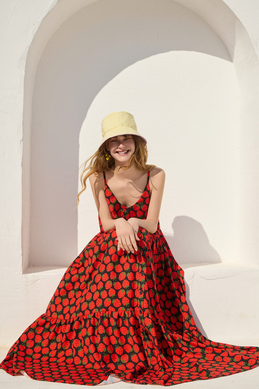 FOTINI STRAWBERRY DRESS BLACK