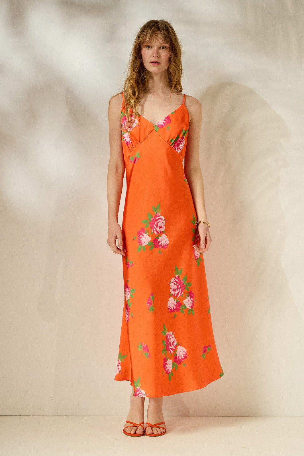 IOANNA DRESS ORANGE ROSES