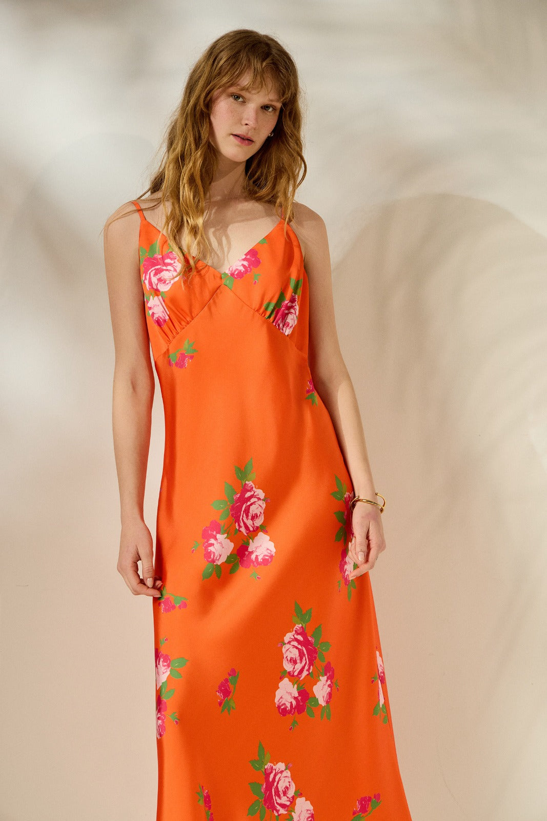 IOANNA DRESS ORANGE ROSES