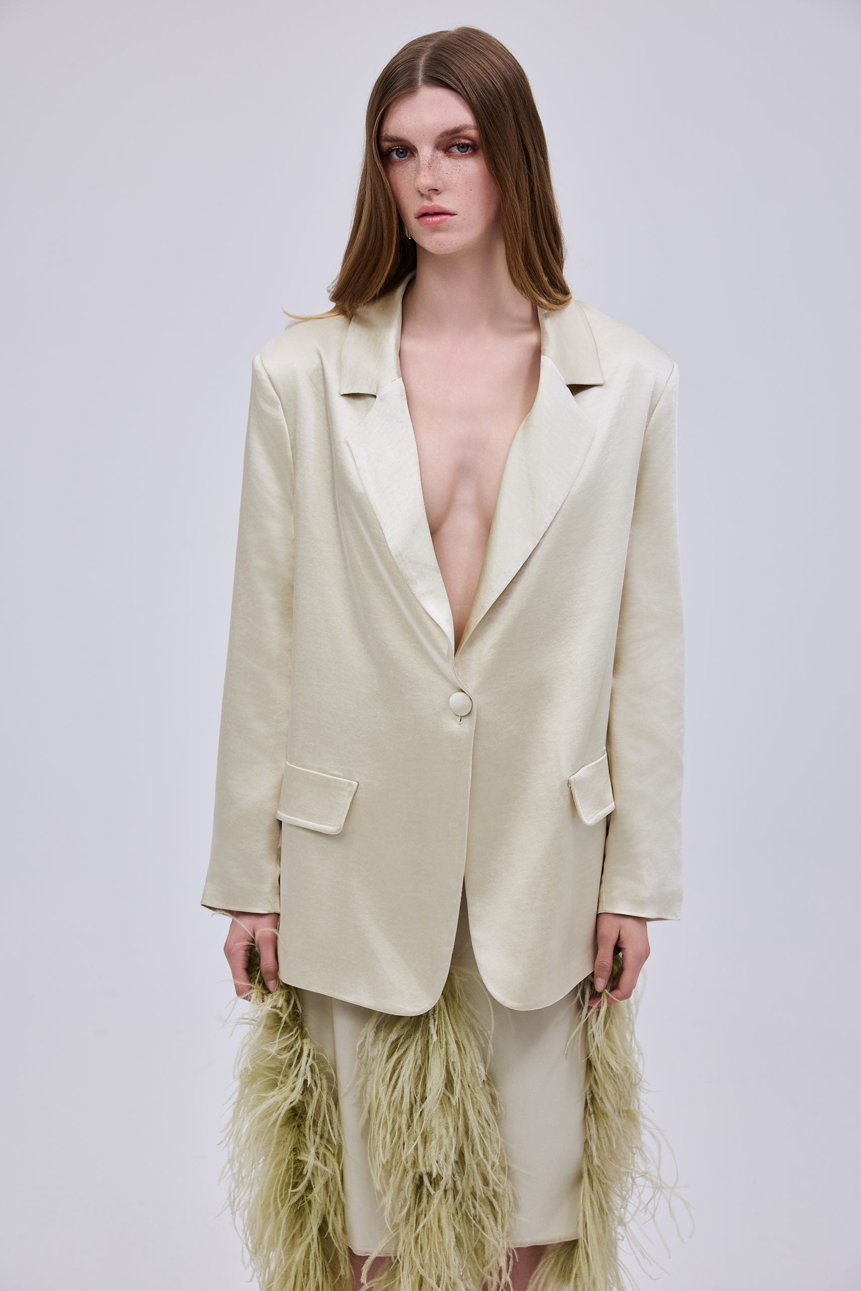 Satin Ivory Blazer