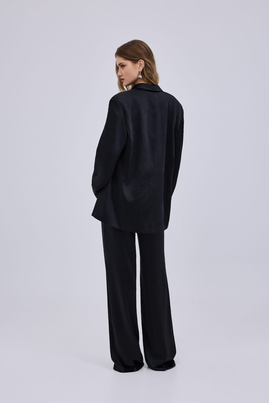 Satin Black Blazer