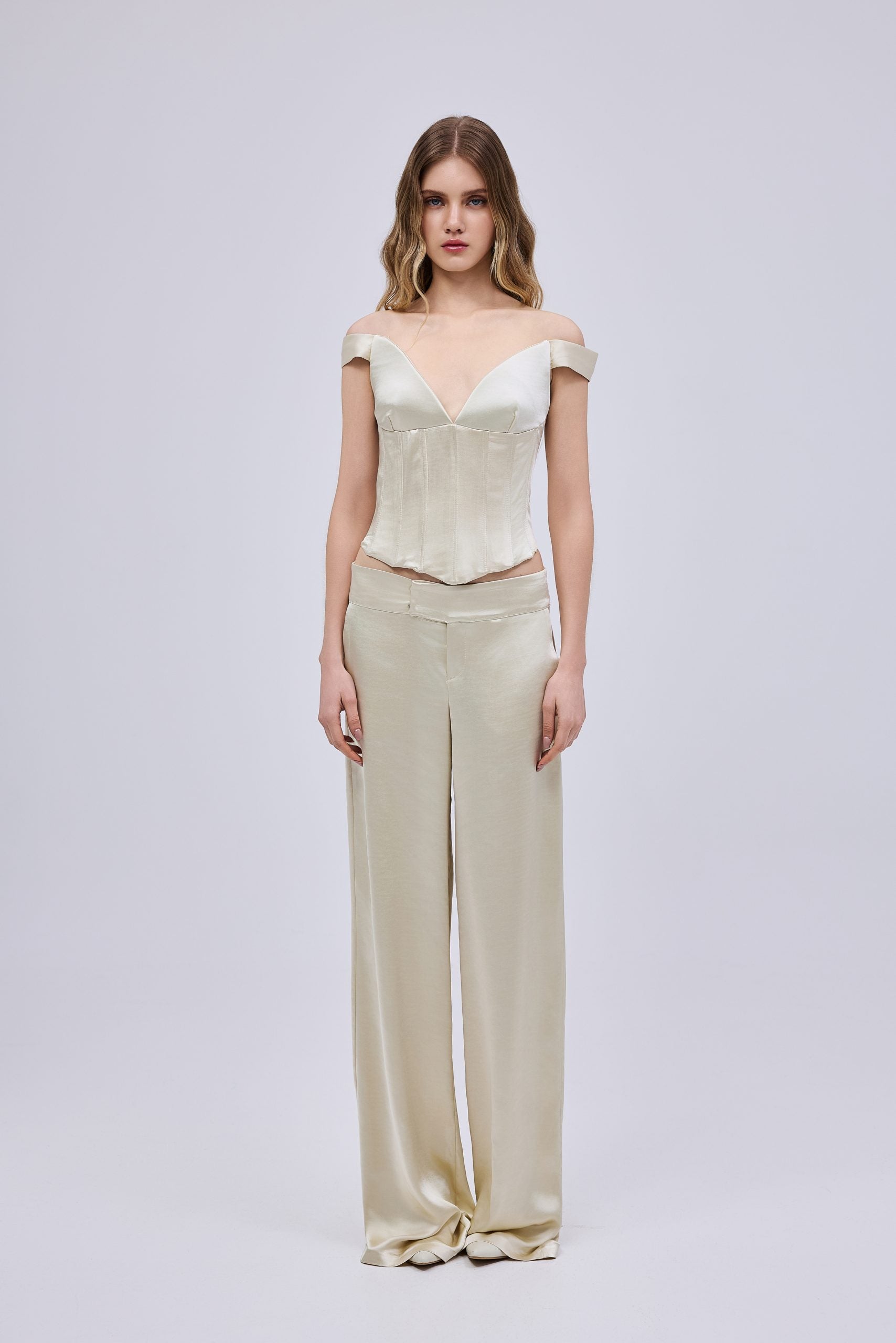 Satin Ivory Pants