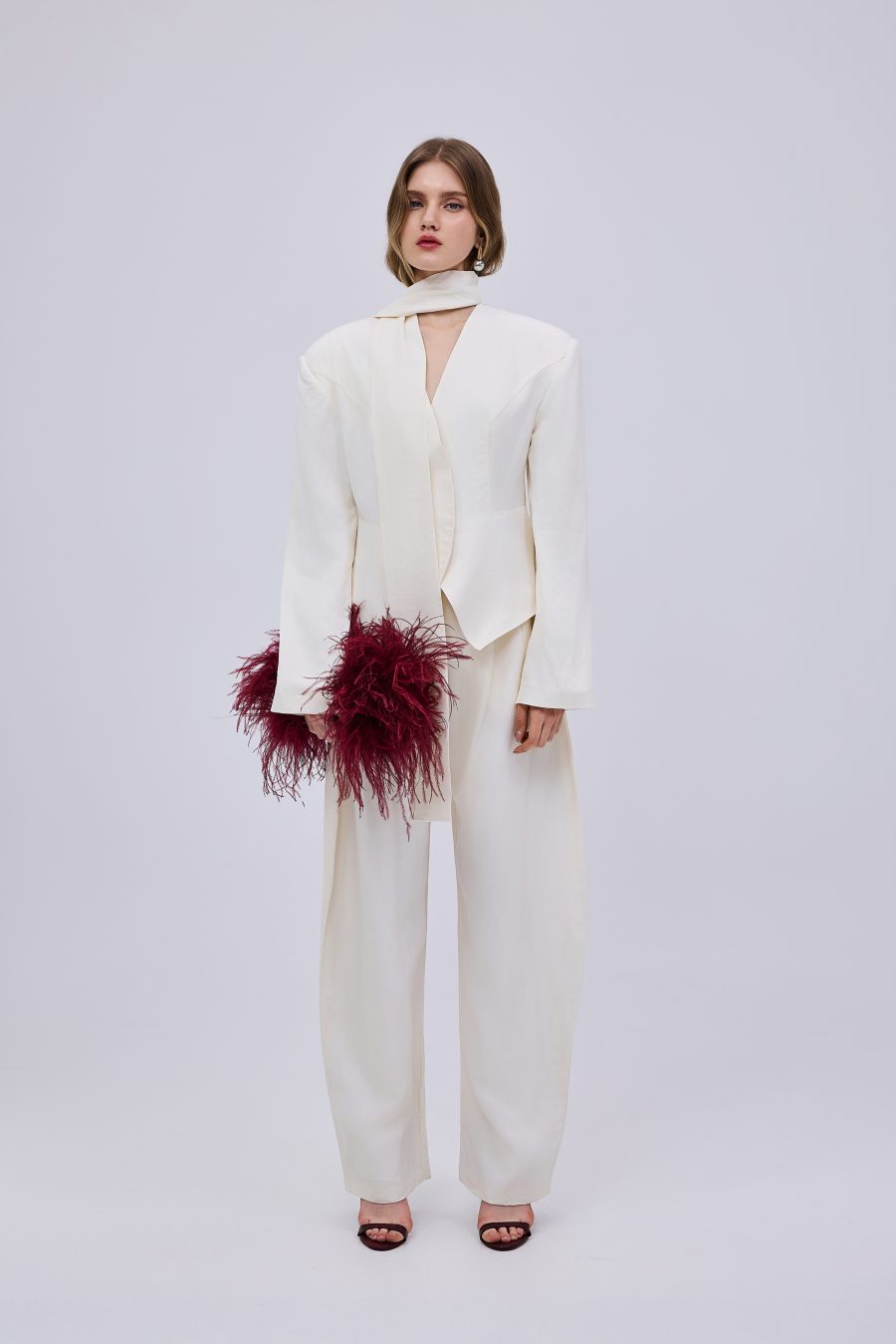 Blazer Linen Satin Ecru