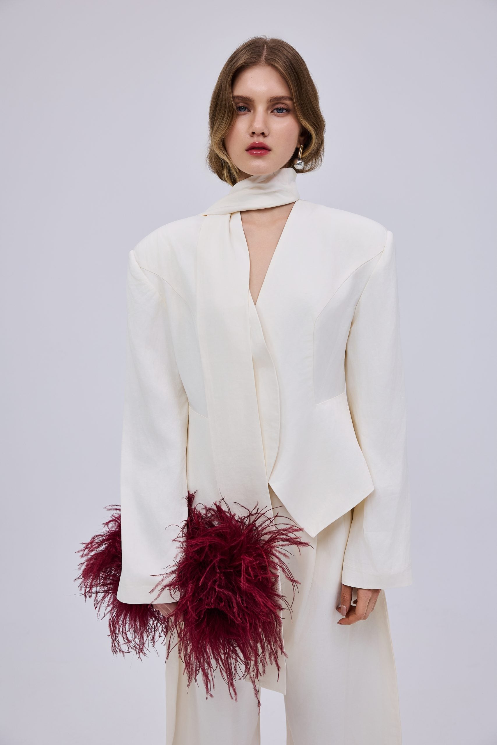 Blazer Linen Satin Ecru