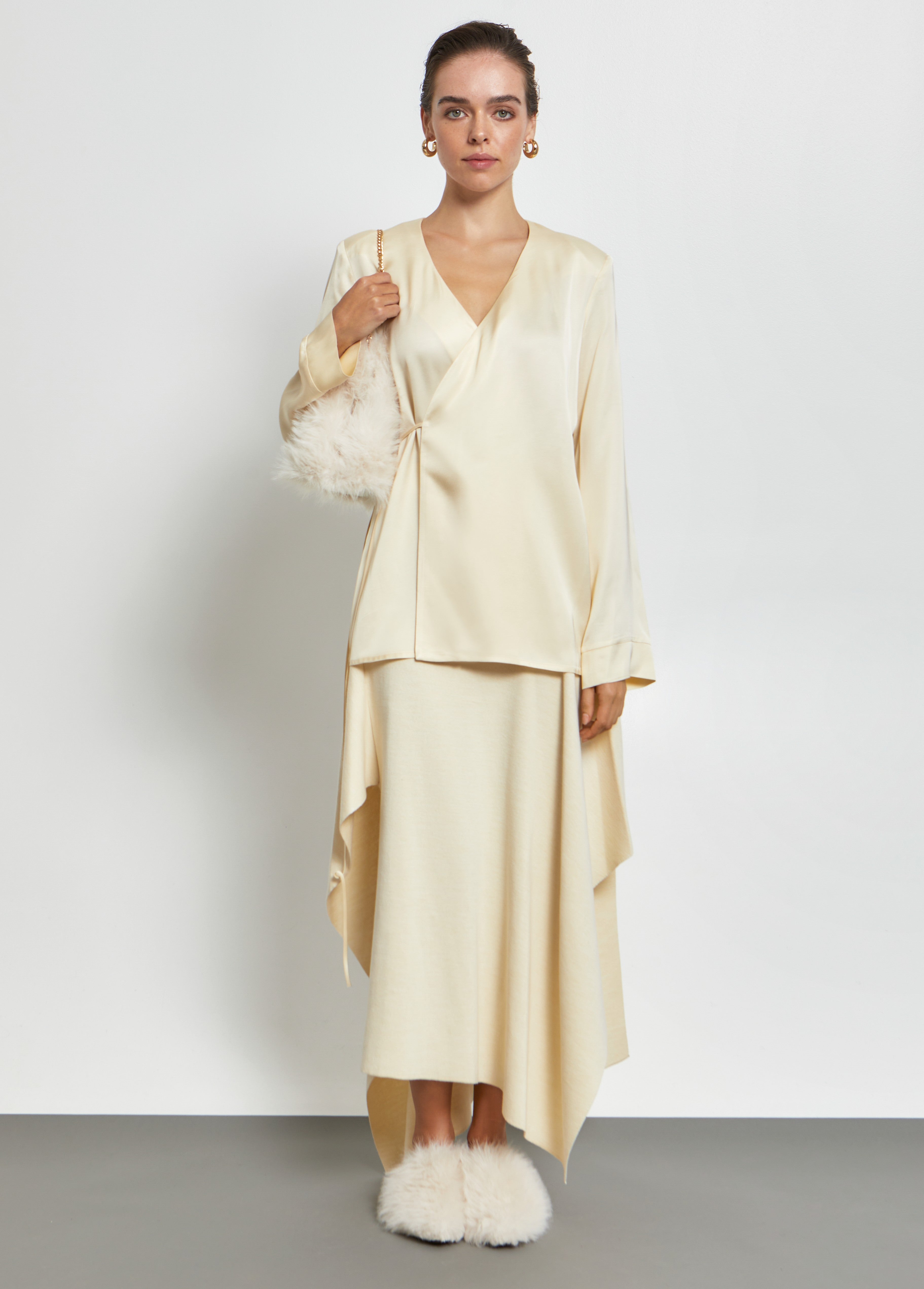 W26300 LONGSLEEVE CROISE BLOUSE