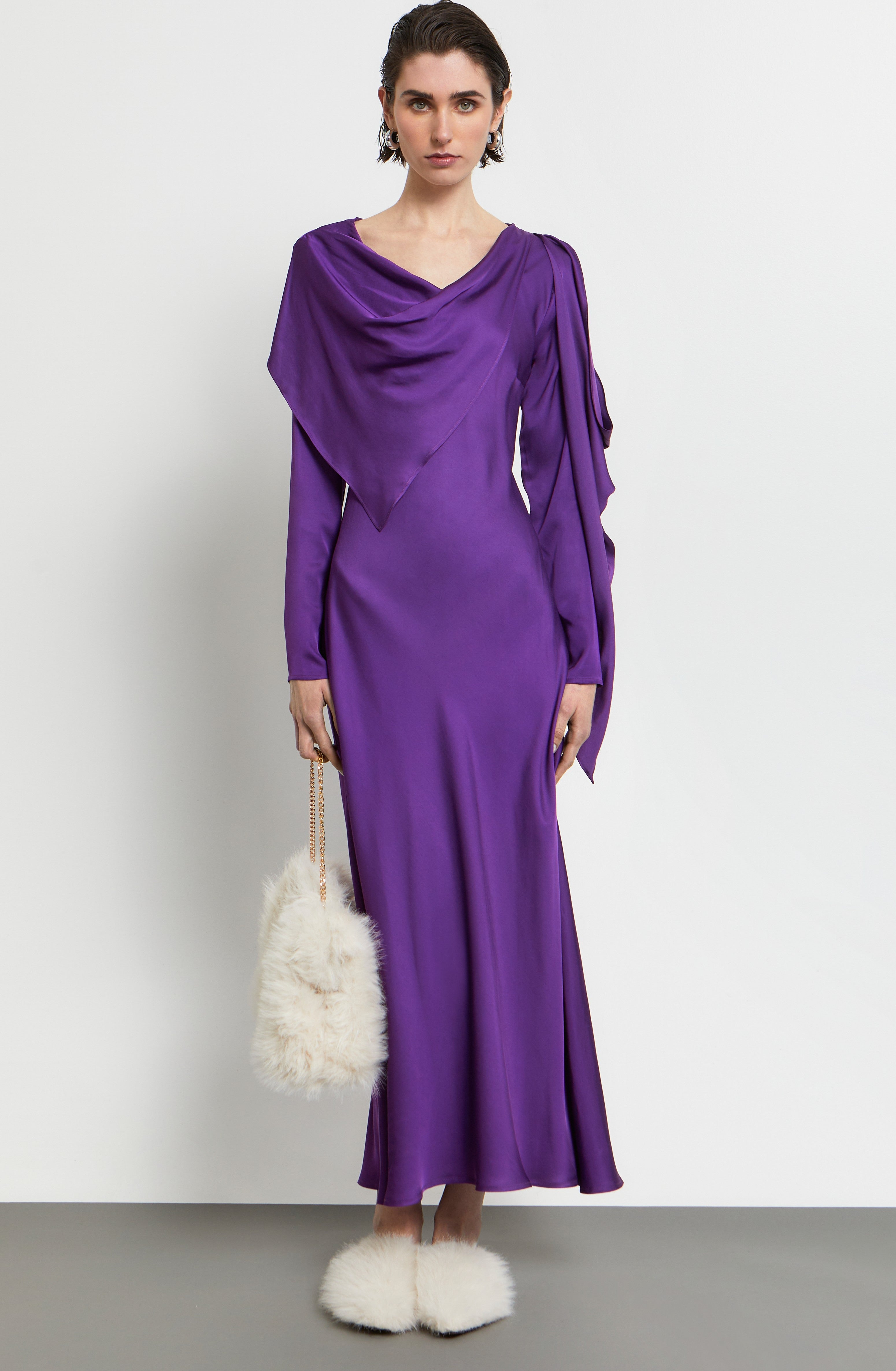 W26308 MIDI LONGSLEEVE DRESS  WITH PANELS