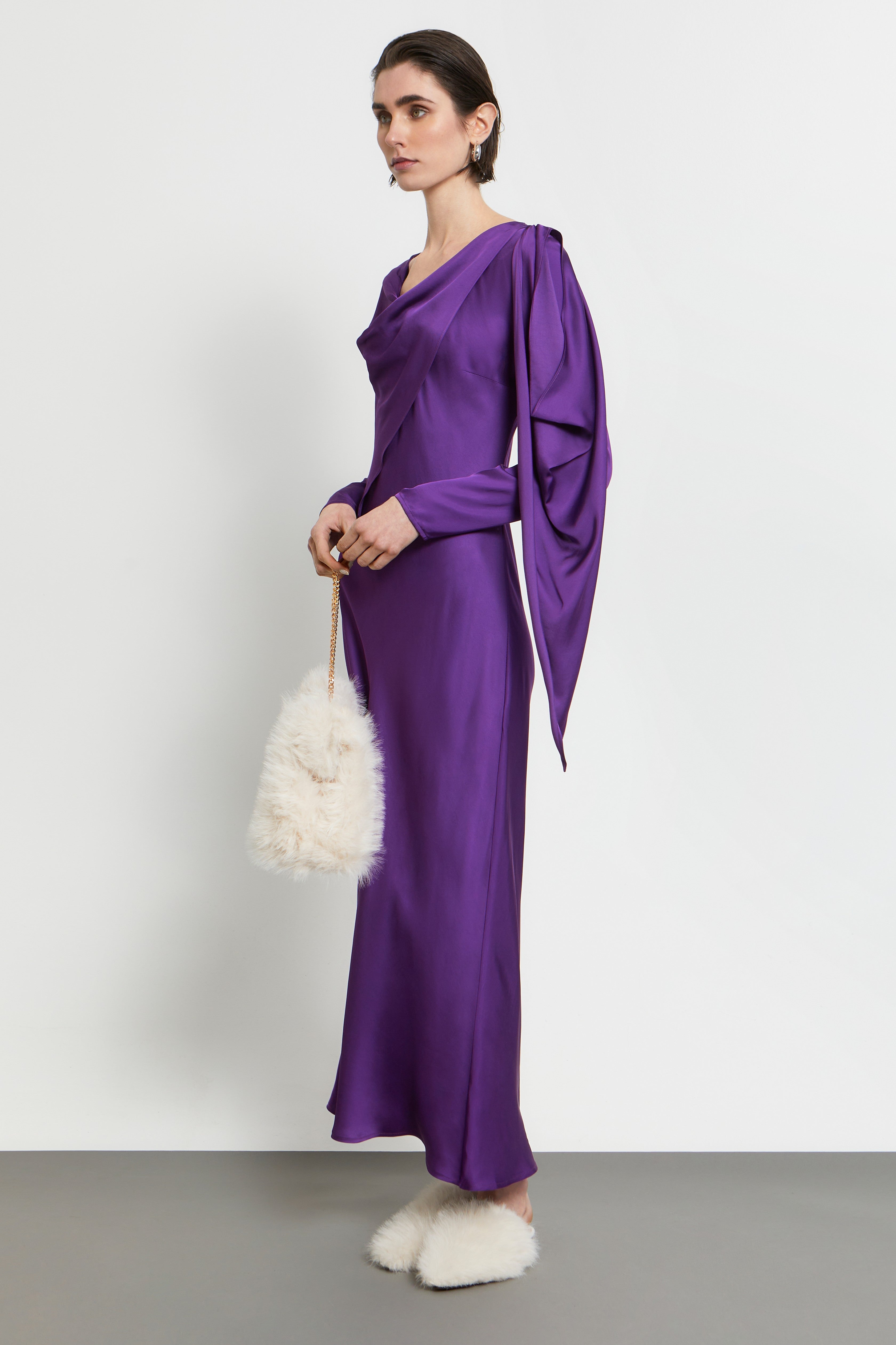 W26308 MIDI LONGSLEEVE DRESS  WITH PANELS