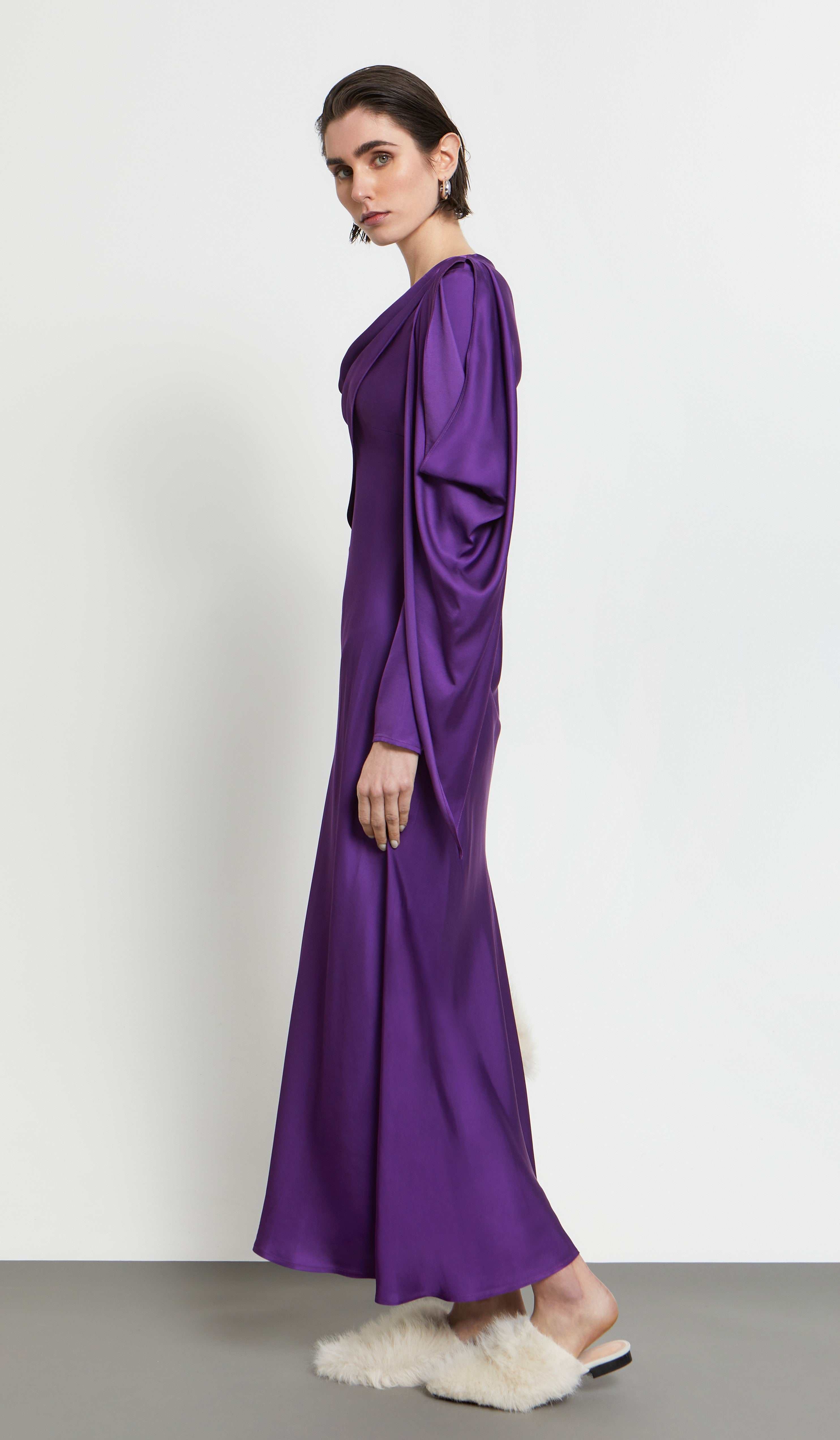 W26308 MIDI LONGSLEEVE DRESS  WITH PANELS