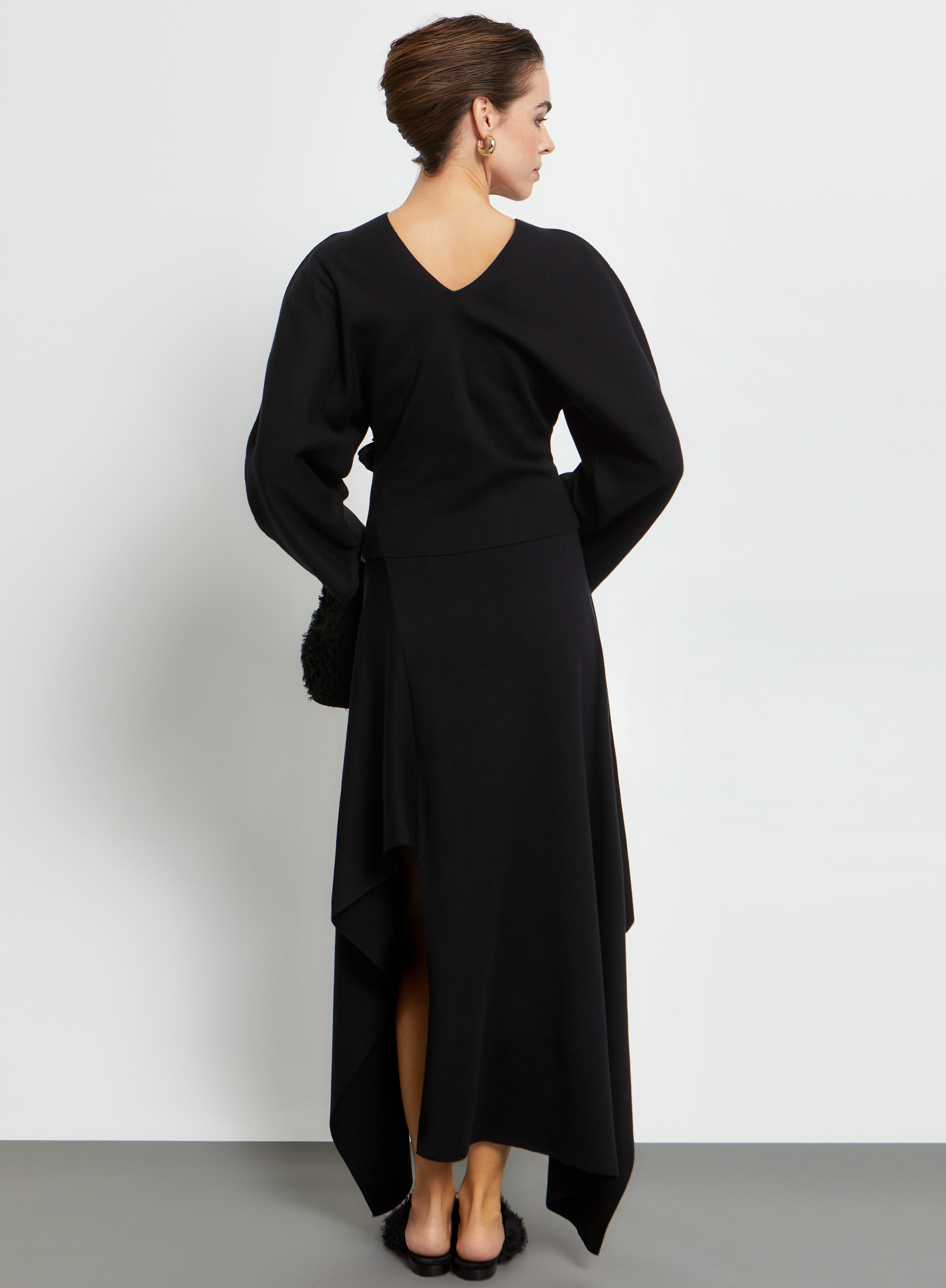 W26913 KNIT BLOUSE WITH  EMBROIDERY FRILLS