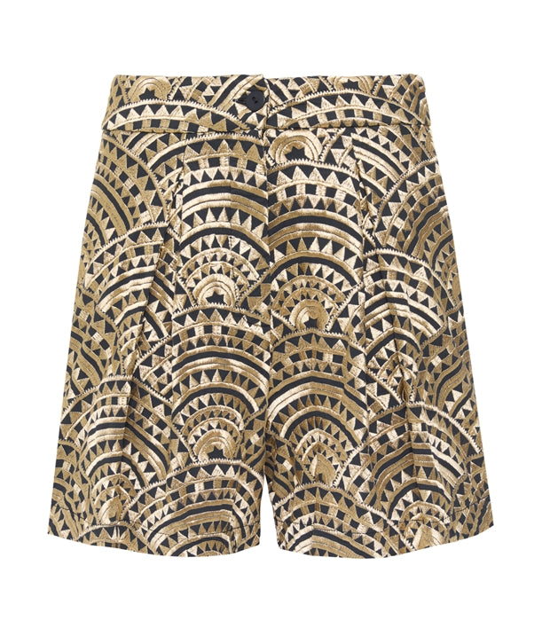 Black gold cotton shorts