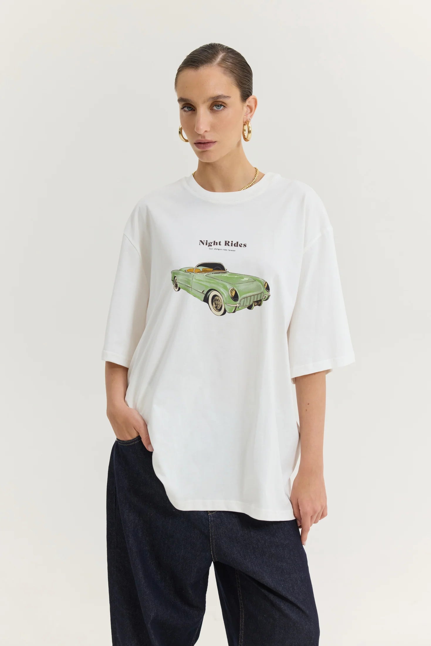 Cheetah T-Shirt (Retro Car Off-White)